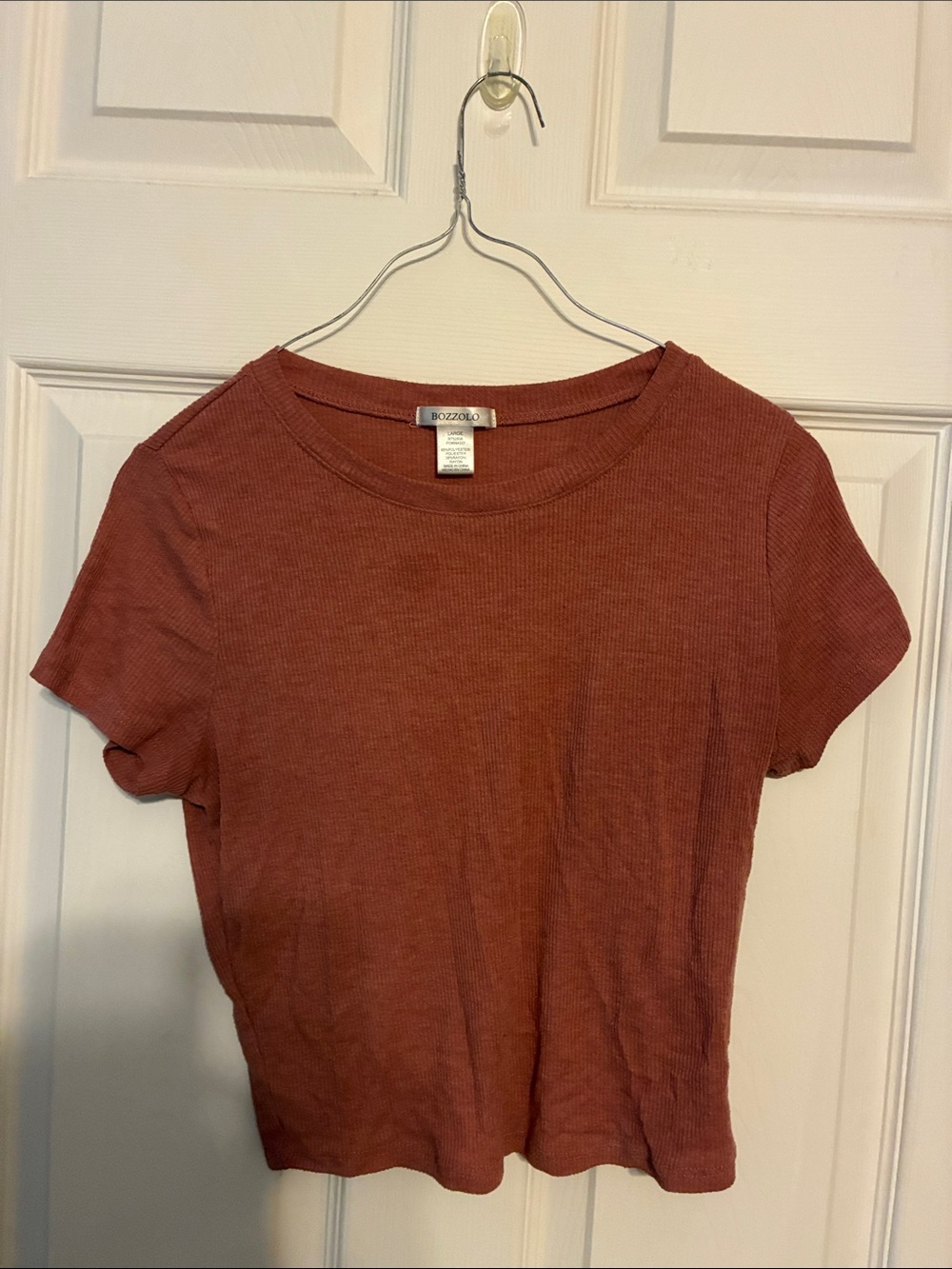 Bozzolo Rust Short Sleeve Ribbed Tee